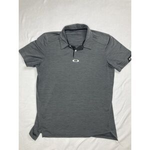 Oakley Gray Golf Tailored Fit Casual Short Sleeve Wicking Polo Mens Large